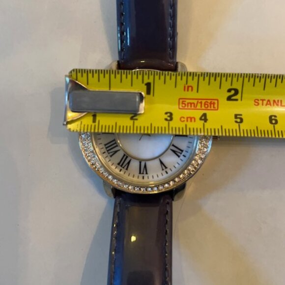 GOSSIP | Gold Accents Women's Watch Blue Patent Leather Band-NEW Battery - Picture 7 of 7